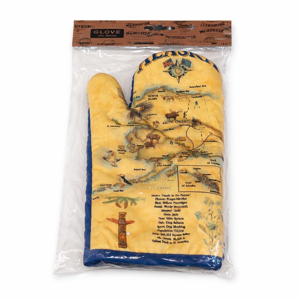 Memoriez Alaska Souvenir Cotton Oven Mitt NWT